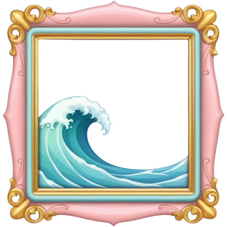cute wave border picture frame emoji