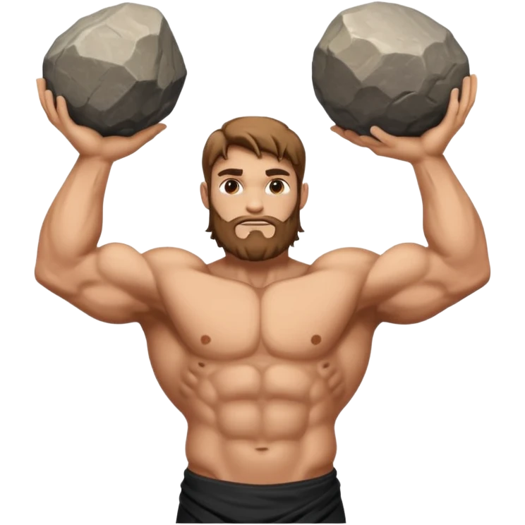 Atlas the greek god with a big rock  emoji
