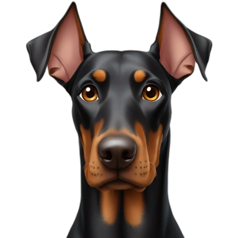 Two dobermans one no cropped ears emoji