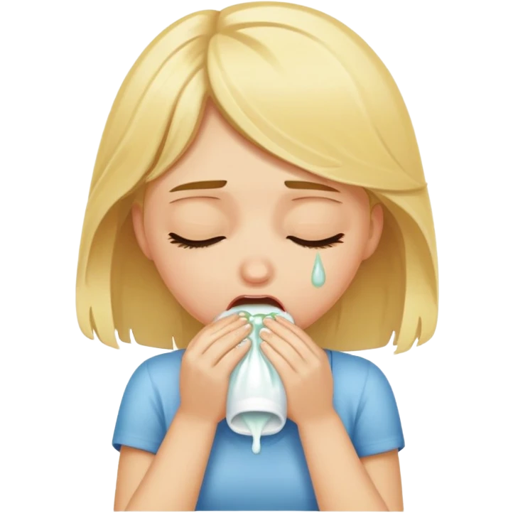 Blonde girl vomiting  emoji