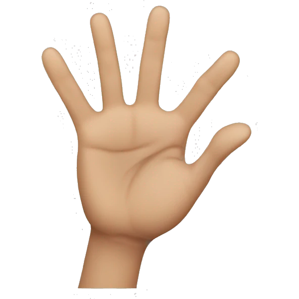 hand making the four gesture emoji