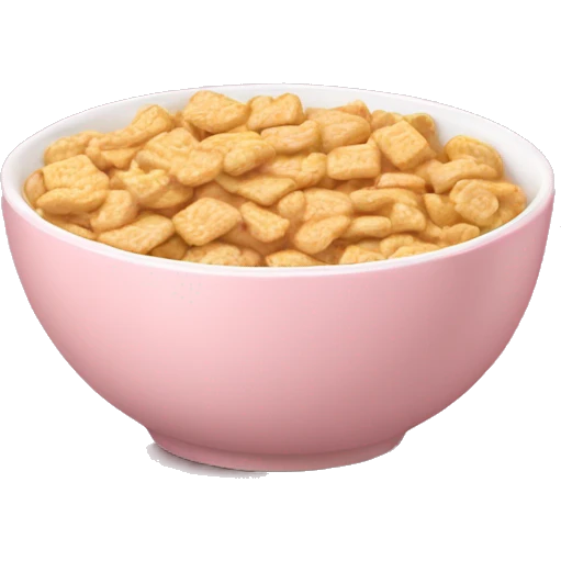 light pink bowl with cute cereals in it emoji