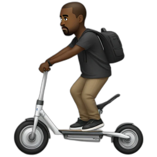 Kanye west riding Trottinette freestyle emoji