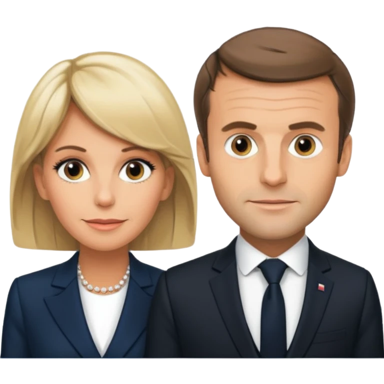 Emmanuel Macron  et Brigitte Macron  emoji