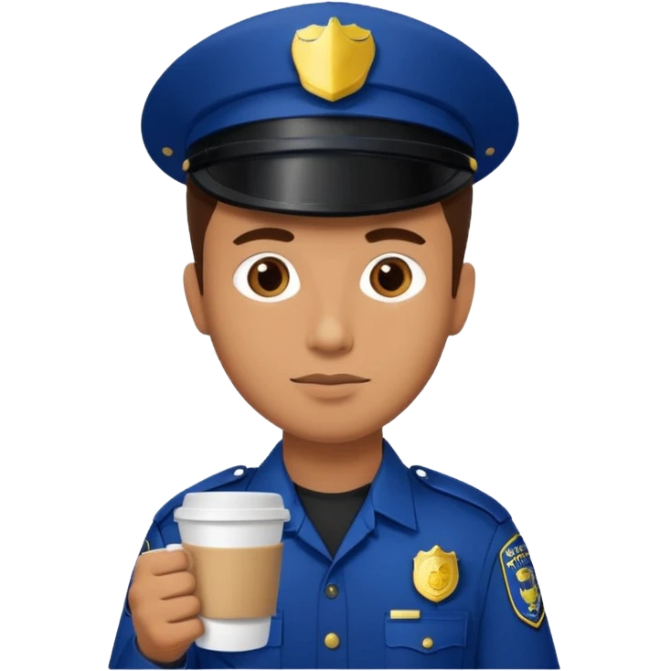 police man holding coffe emoji