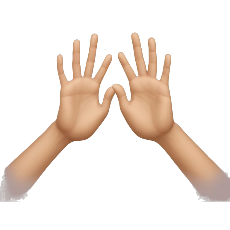 symmetrical hands put together, tips of fingers touching emoji