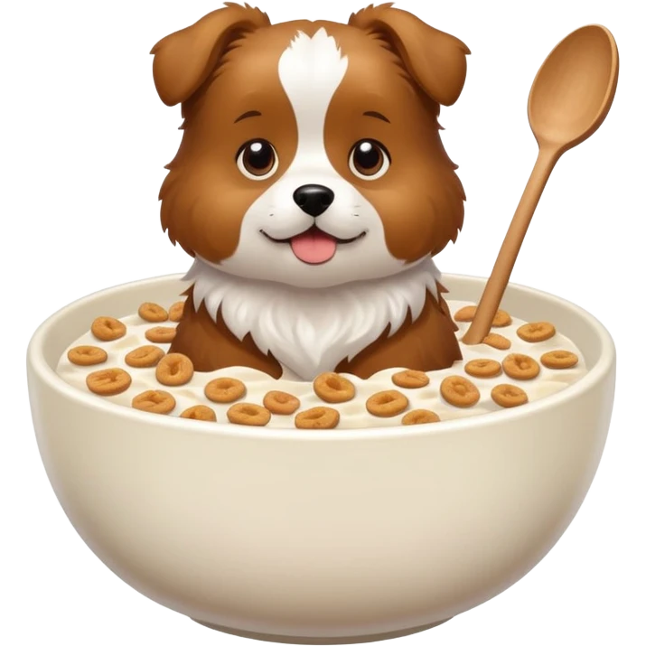 dog in a bowl of cereal emoji
