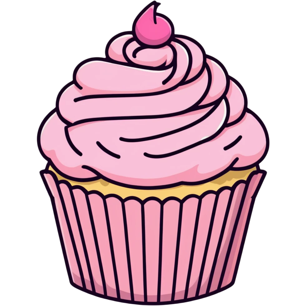 cupcake with pink icing emoji