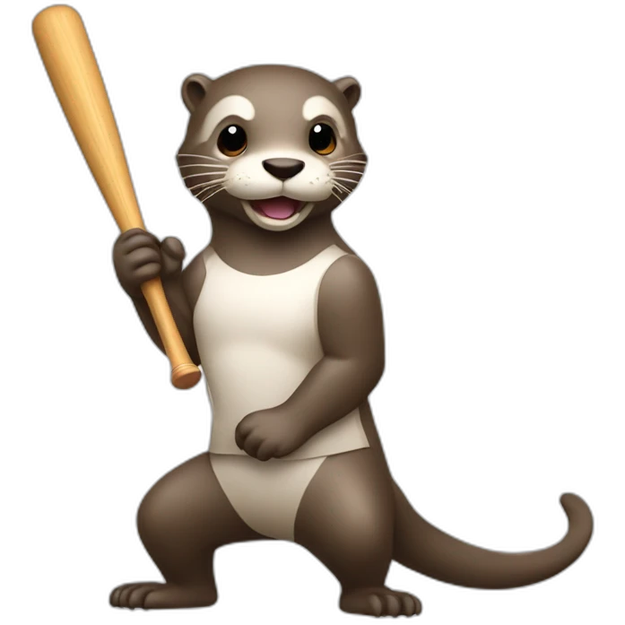 otter getting hit by baseball bat emoji