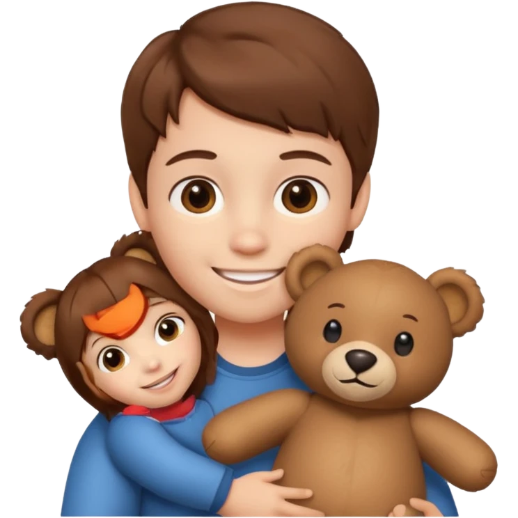 kid with teddy bear emoji