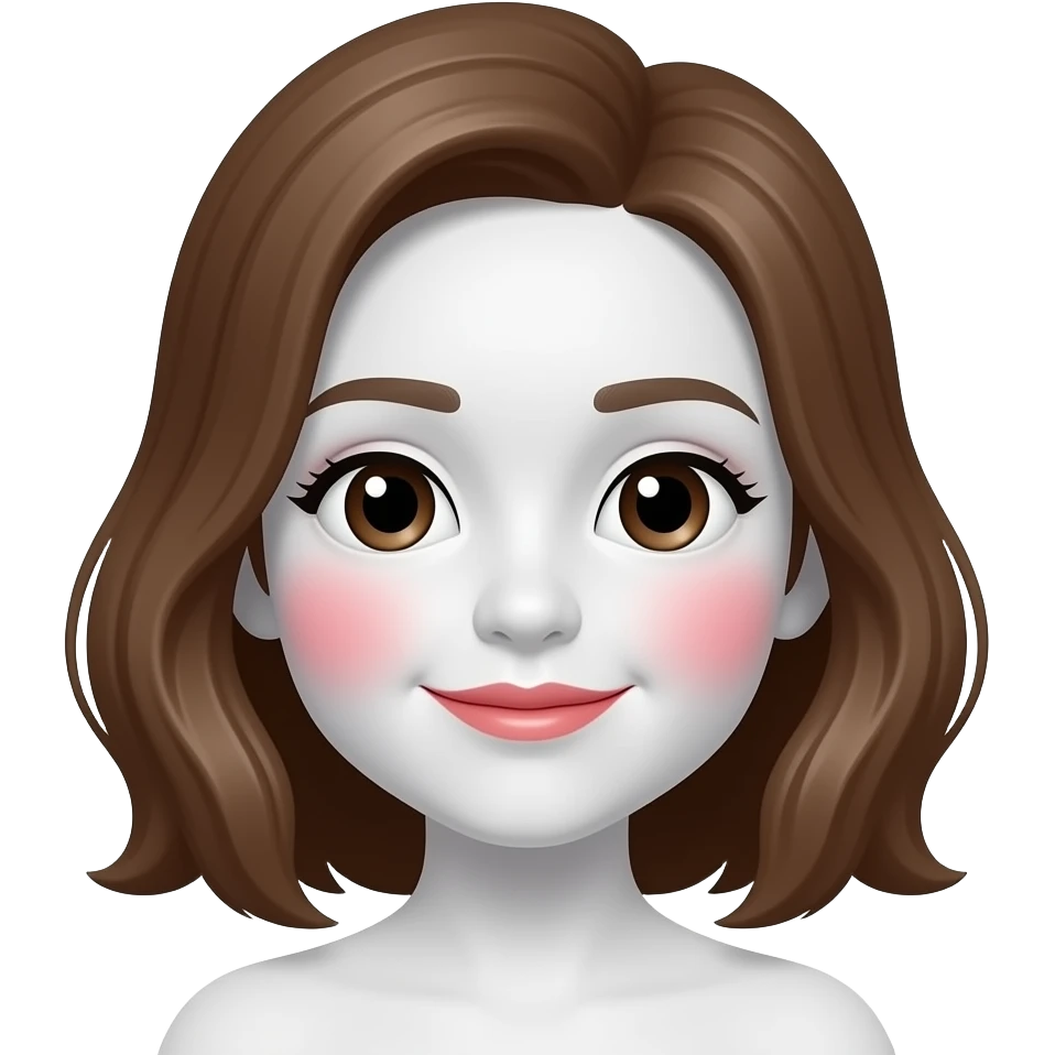 흰색 얼굴의 붉은색 홍조를 하고 있는 귀여운 이모티콘 emoji