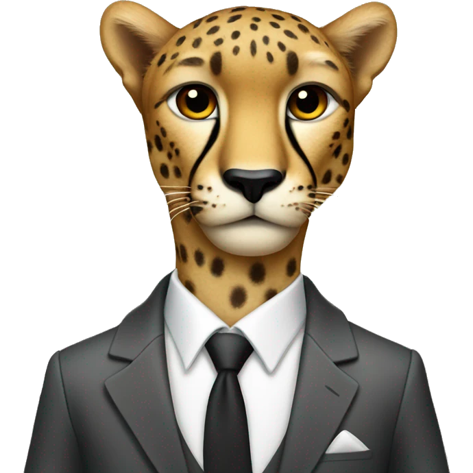 cheetah in a classic suit emoji