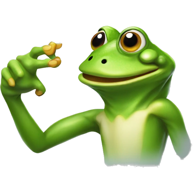 silly Frog doing finger guns  emoji