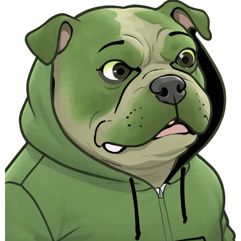 Bull dog wearing a hoodie  emoji