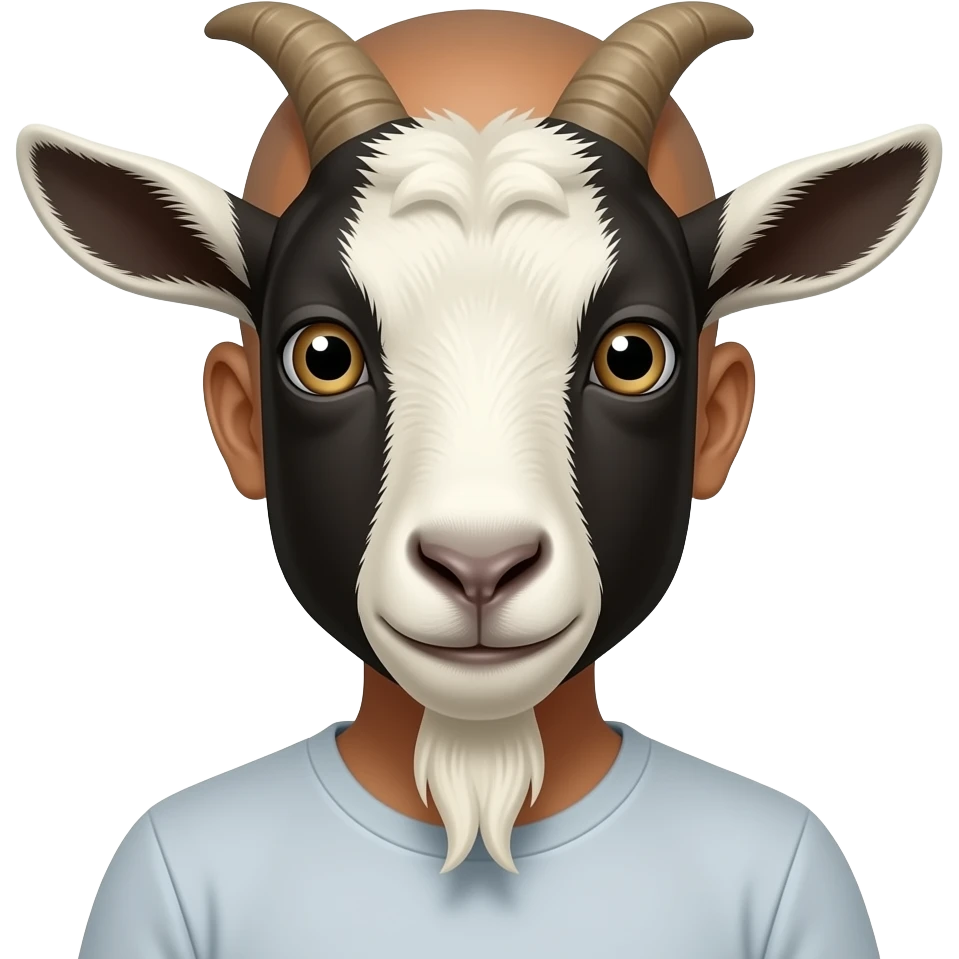 Bald dark skinned hispanic with a goat t emoji