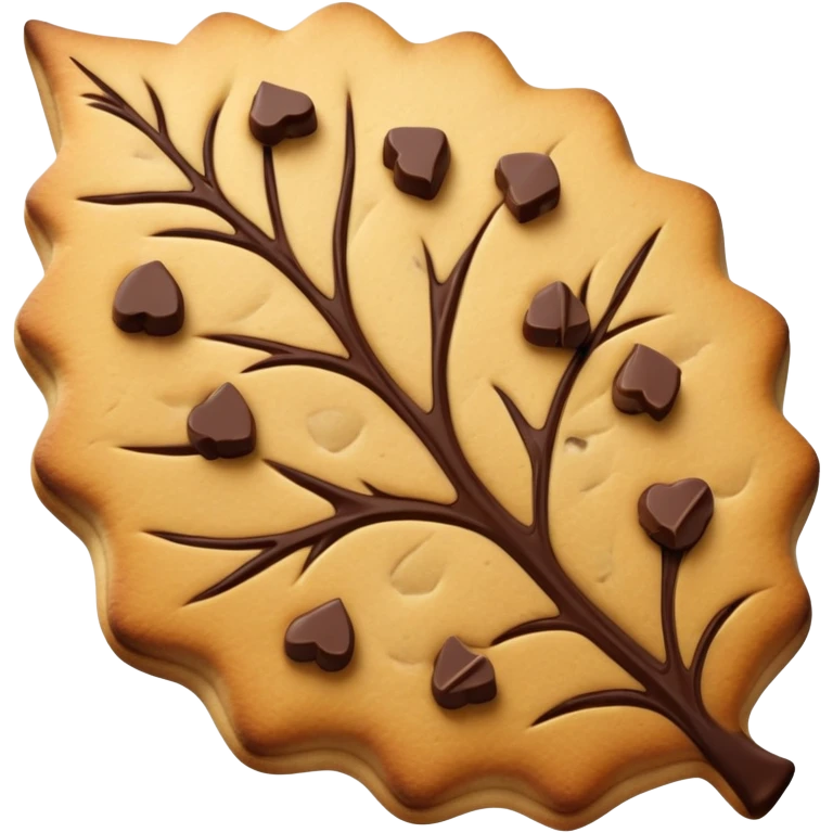 Leaf Cookie with chocolate chunks emoji