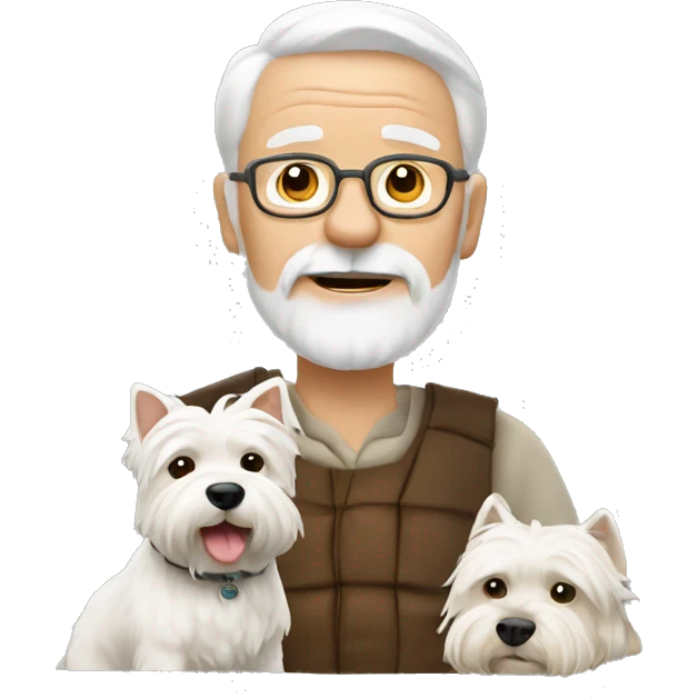 old man with west highland terrier emoji