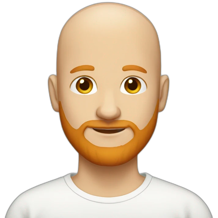 A fashionable Bald white guy with a ginger beard  emoji