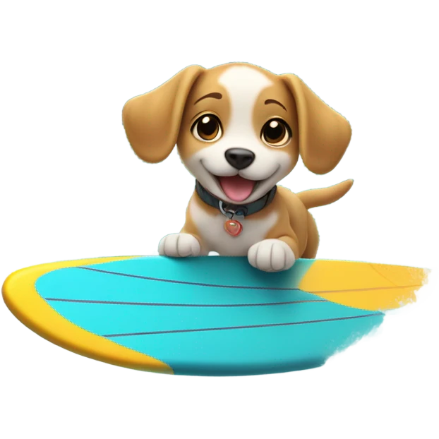 Puppy surfing emoji