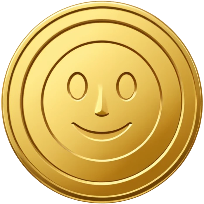 a gold coin without designs or a face emoji