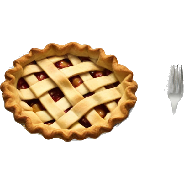 Apple pie on steel with a tablecloth emoji
