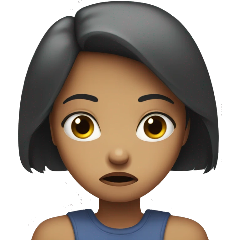 angry girl showing disapproval with hand  in front of her  emoji