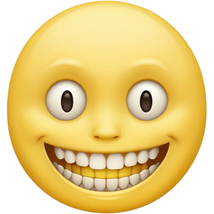 creepy smile lots of teeth built like regular yellow smile remake the second one but sad emoji
