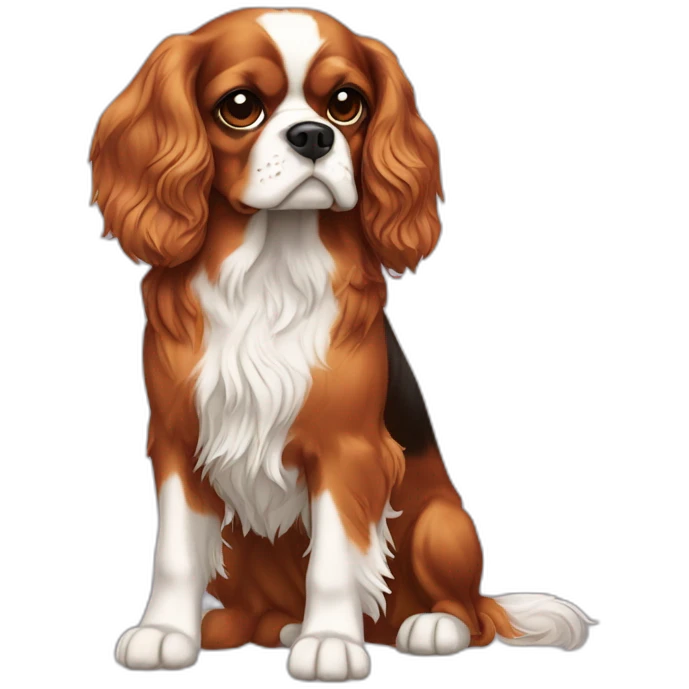dog Cavalier King Charles Spaniel full body emoji