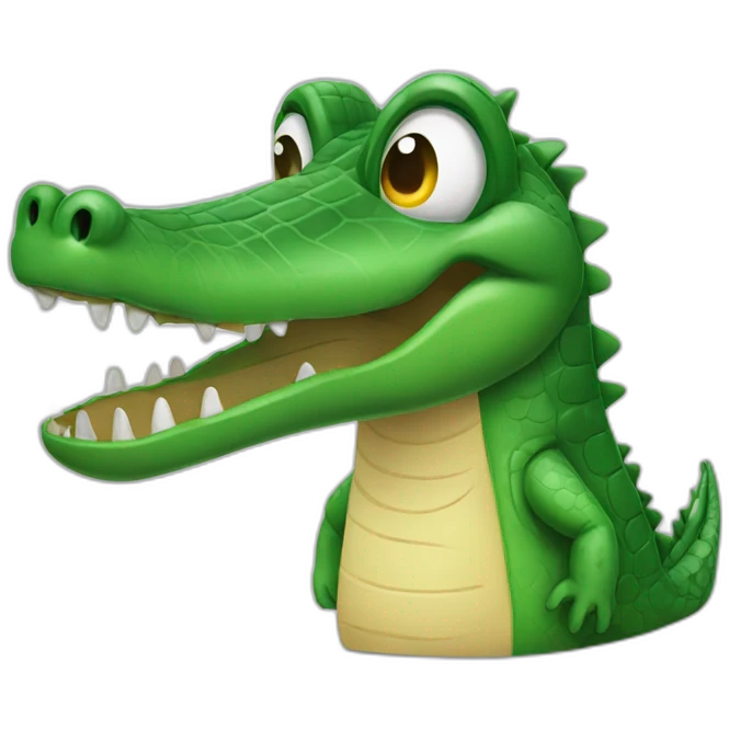 Crocodile with exit sign emoji