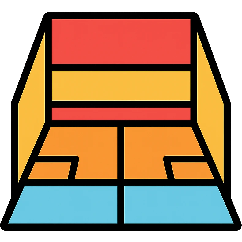squash court color outline icon style emoji