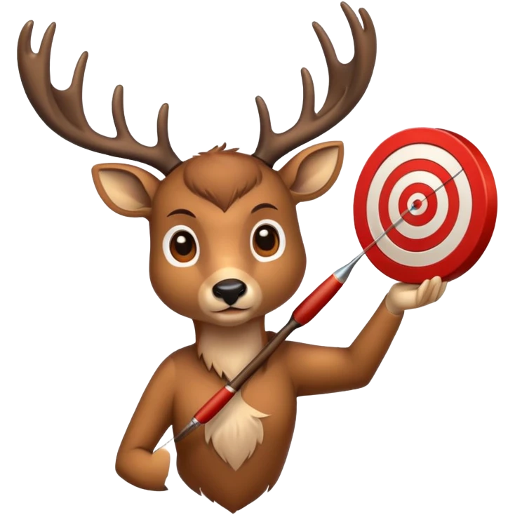 Deer holding a target emoji