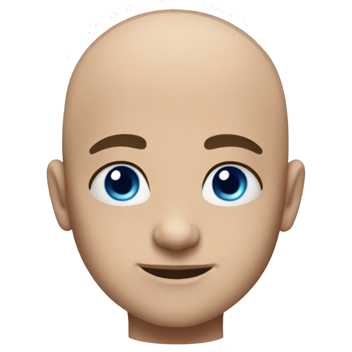 bald boy with blue eyes emoji