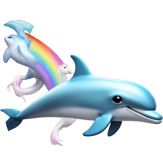 dolphin flying with an unicorn emoji