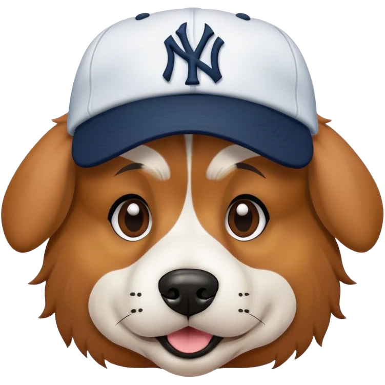 Dog with Yankees hat emoji