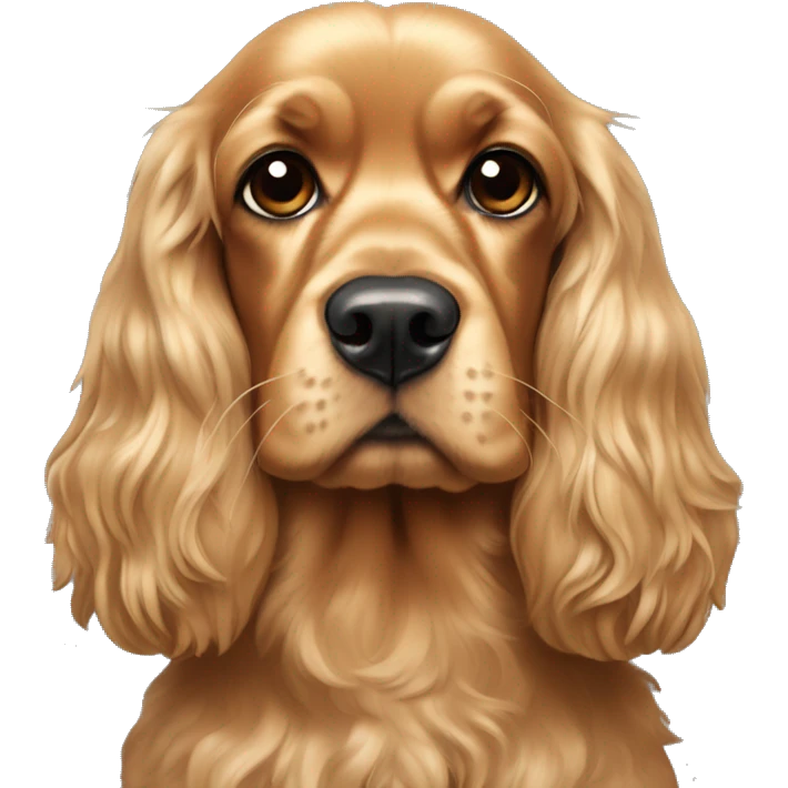 Golden cocker spaniel with tuft on head  emoji