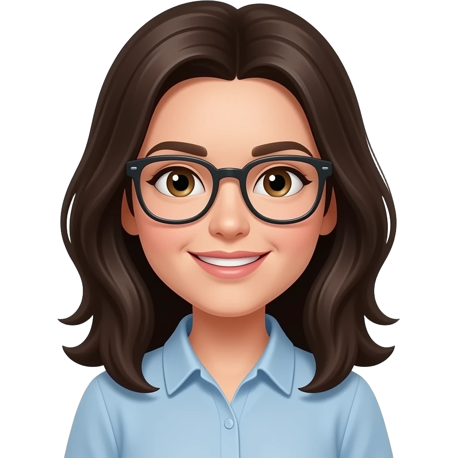 brunette with glasses emoji