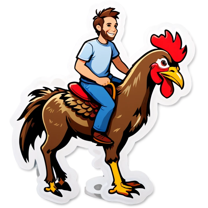 Donkey riding a chicken emoji