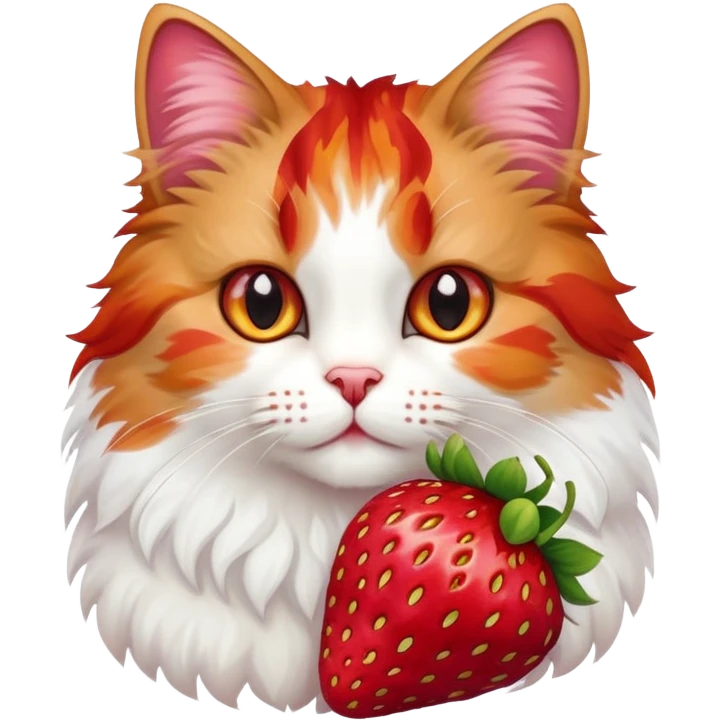 a cat with strawberry  emoji