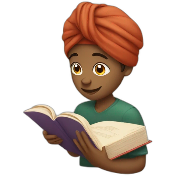 Boy read a book with Turban emoji
