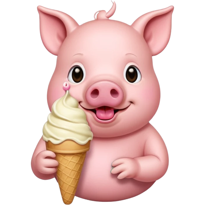 pig with ice cream emoji