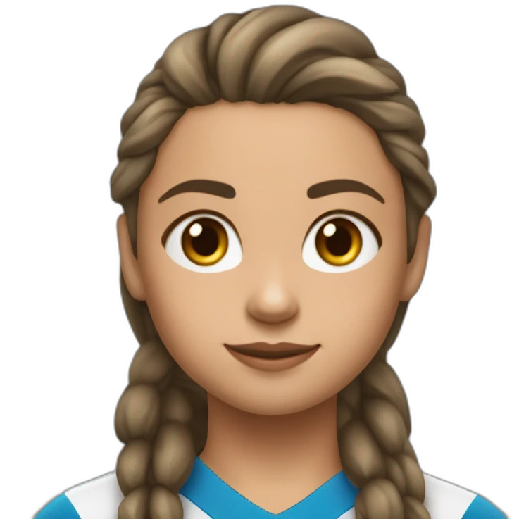 Fille de 10 ans de peau claire jouer au foot avec Ronaldo emoji
