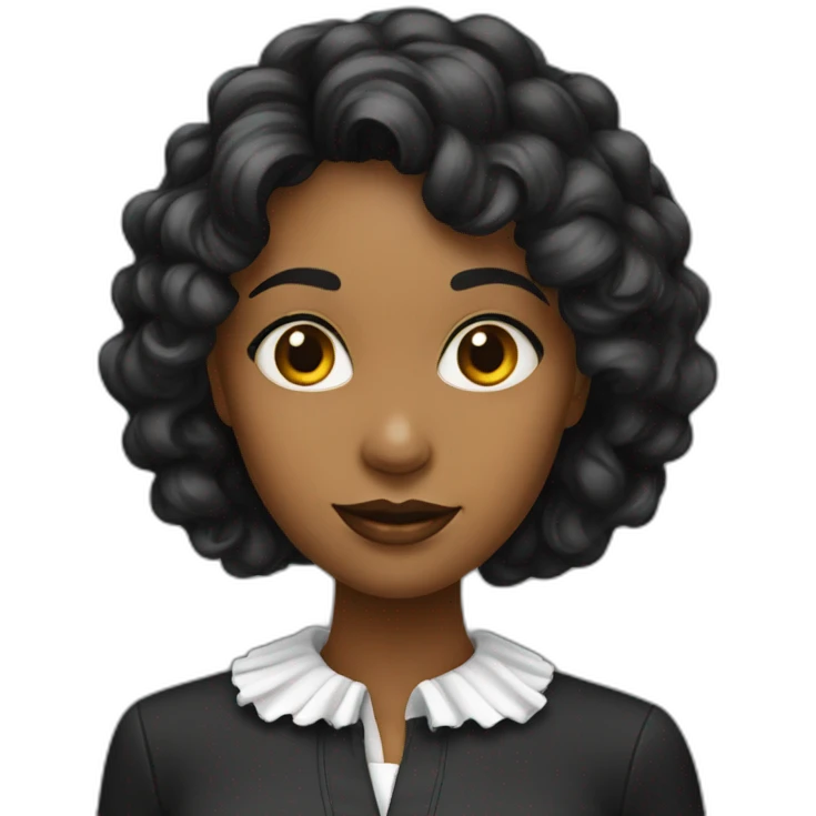 Mujer pelo negro largo lacio collar con nombre emoji