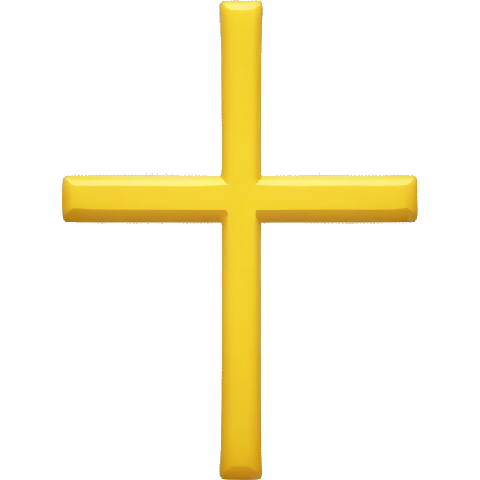 Yellow cross in a white sqaure emoji