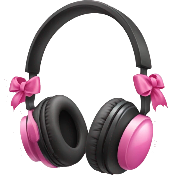 headphones with pink bows emoji