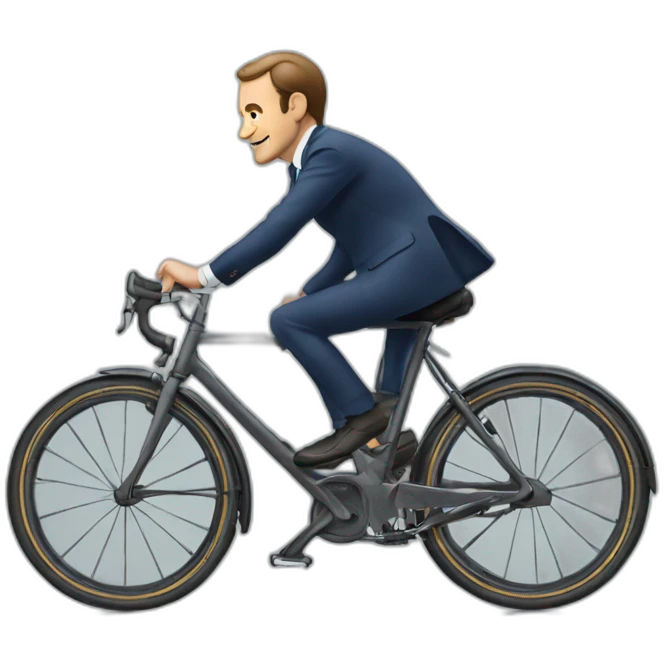 Macron sur un velo emoji