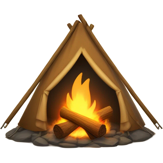 Campfire with tent emoji