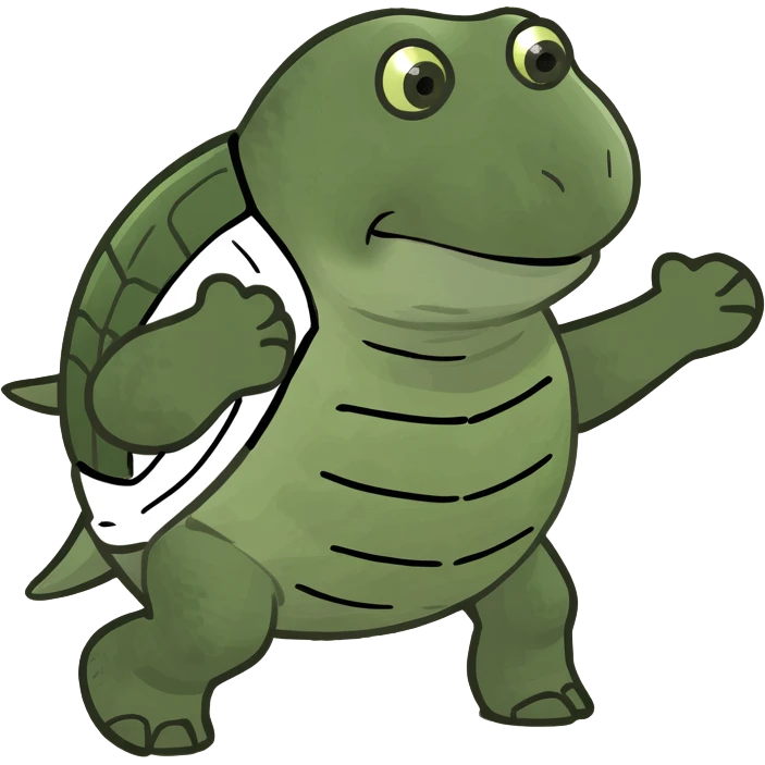 Turtle working out emoji