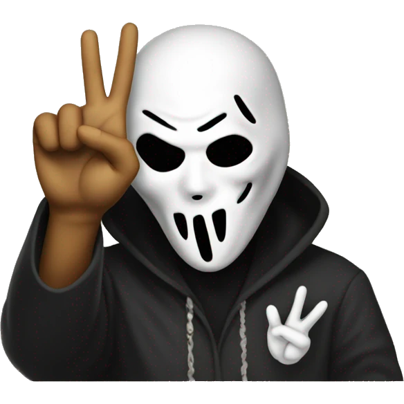 Ghostface killer doing a peace sign emoji