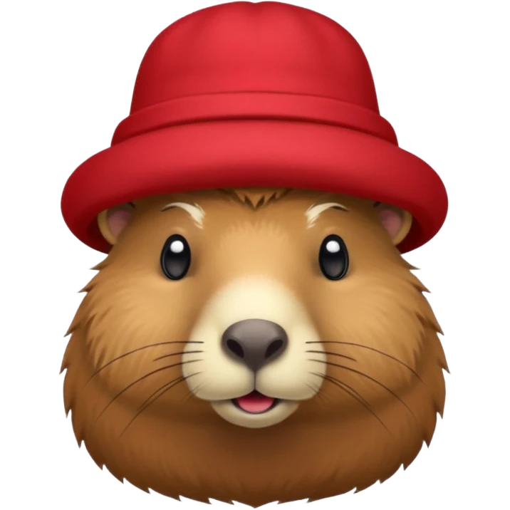 Capybara with red hat emoji
