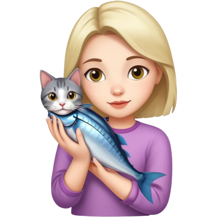 A pretty girl holding a mackerell cat breed on her arms with such a love and care  emoji